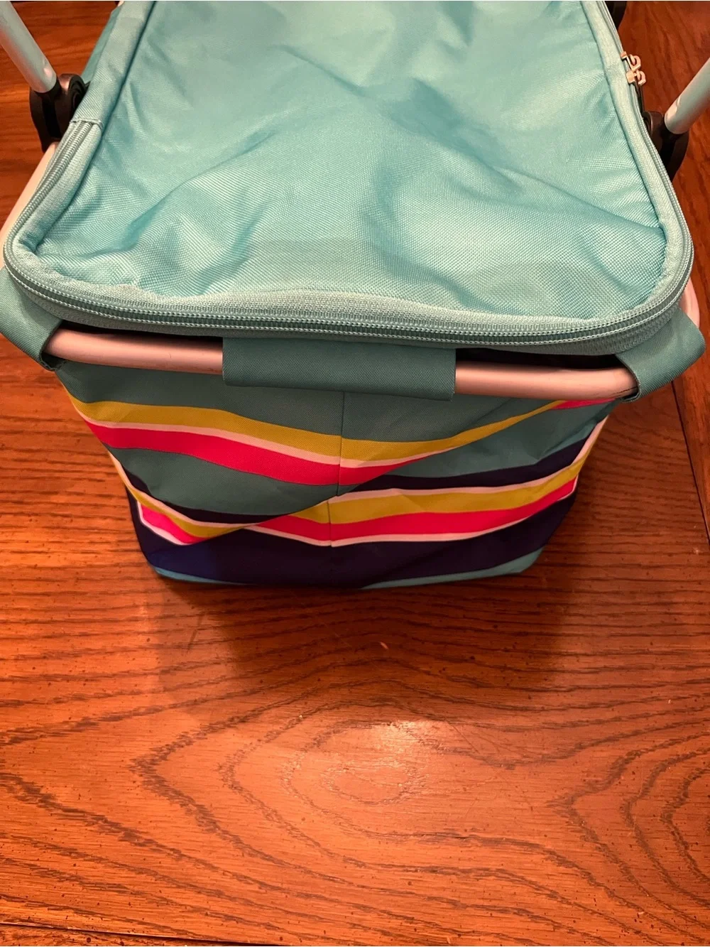 Tupperware Insulated Turquoise Picnic Basket with Watermelon Accent